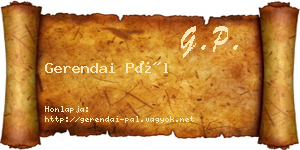 Gerendai Pál névjegykártya